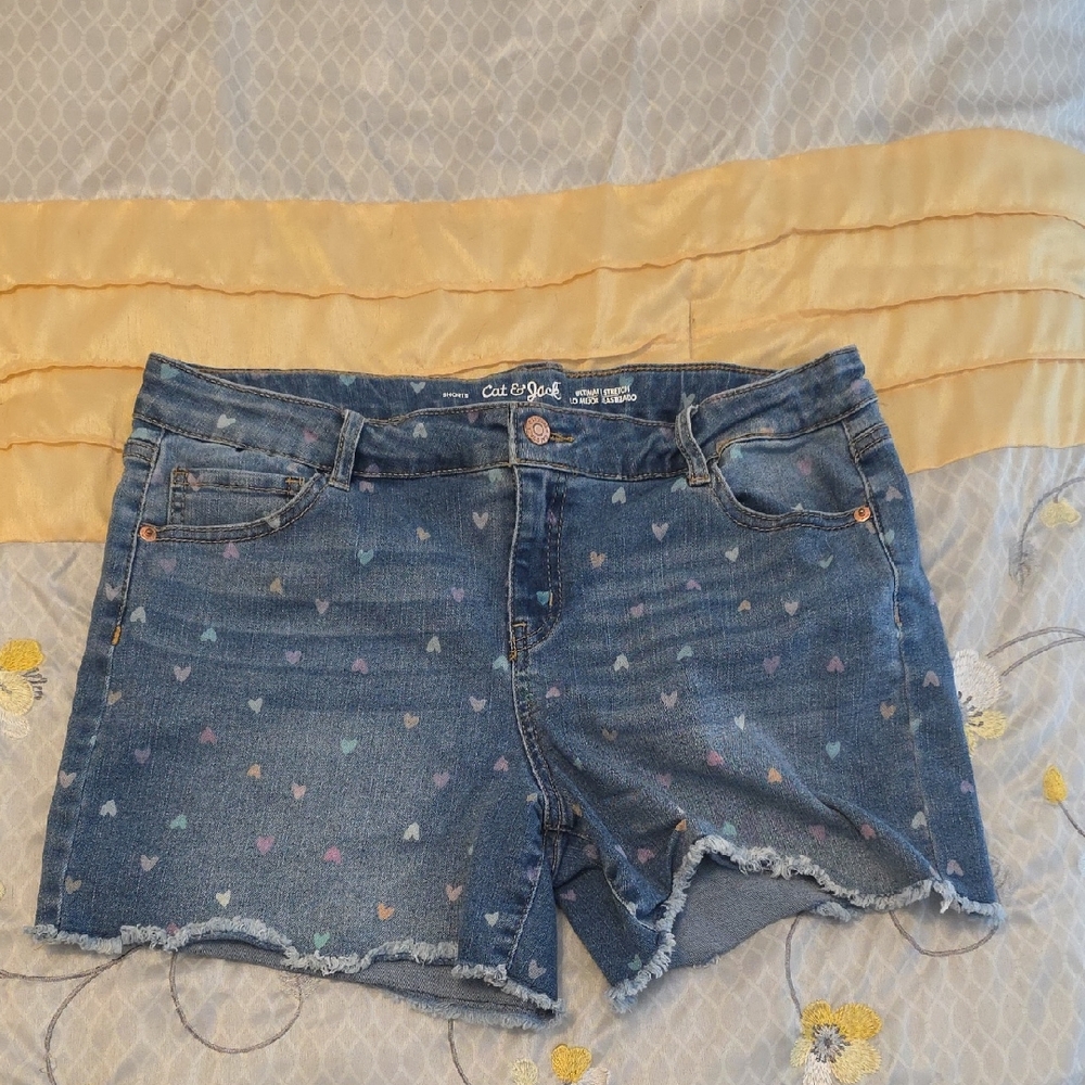 Cat & Jack Heart Patterned Jean Shorts